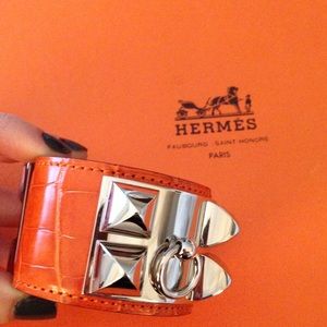 Hermes Orange Alligator CDC Size Small